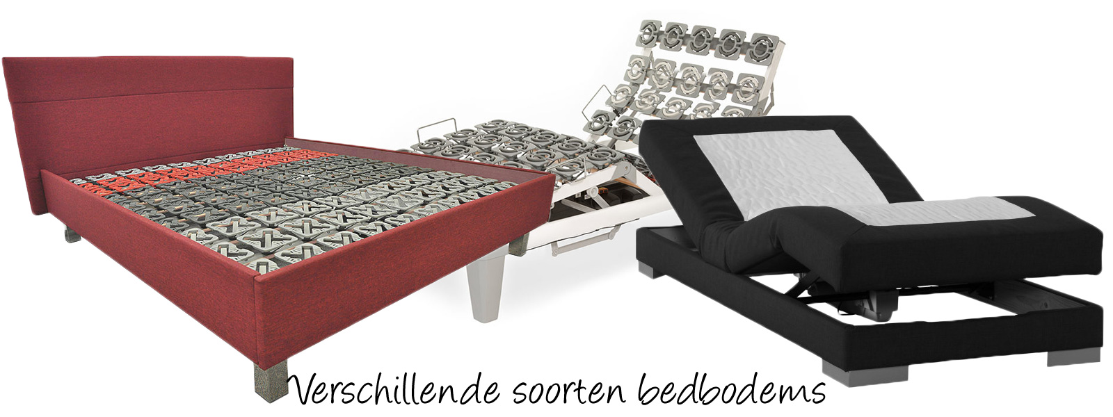 Verschillende soorten bedbodems zoals een lattenbodem boxspring schotelbodem