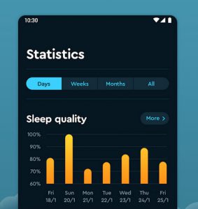 Voorbeeld van een slaap-app